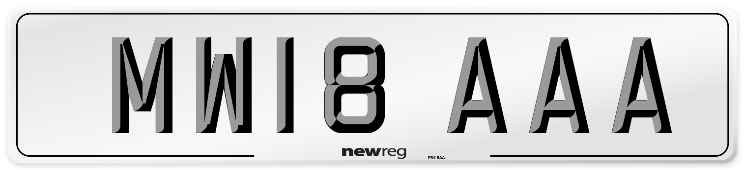 MW18 AAA Number Plate from New Reg